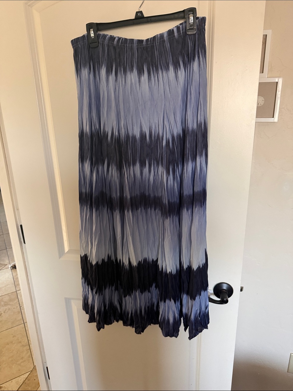 Zac & Rachel Ombre Navy and Light Blue Pleated Maxi Skirt